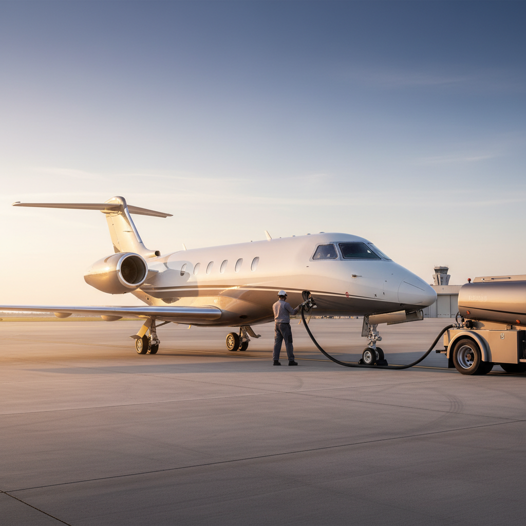 Private jet being fueled on the ramp as part of its operating-cost budget