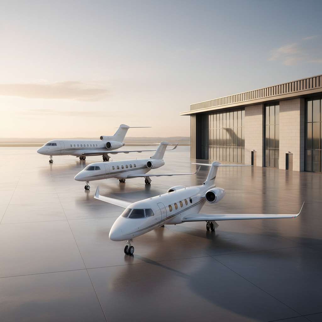Light midsize super midsize and large cabin private jets shown for ownership cost comparison