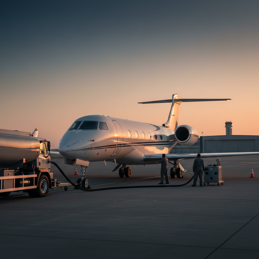 Ground crew preparing a private jet for departure and its variable operating expenses