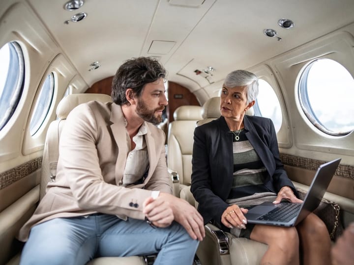 Private jet cabin interior — illustrative of the aircraft category Bencasso assists international clients with